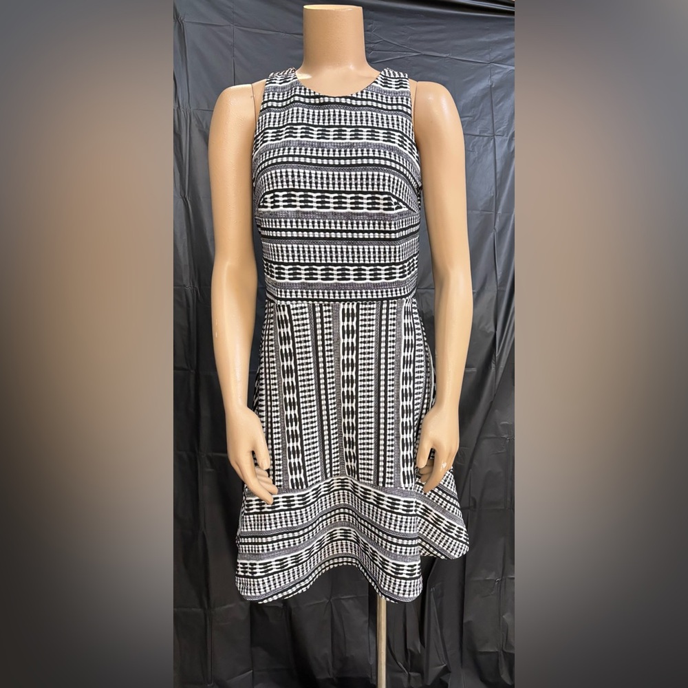 LOFT Black/White Sleeveless Dress